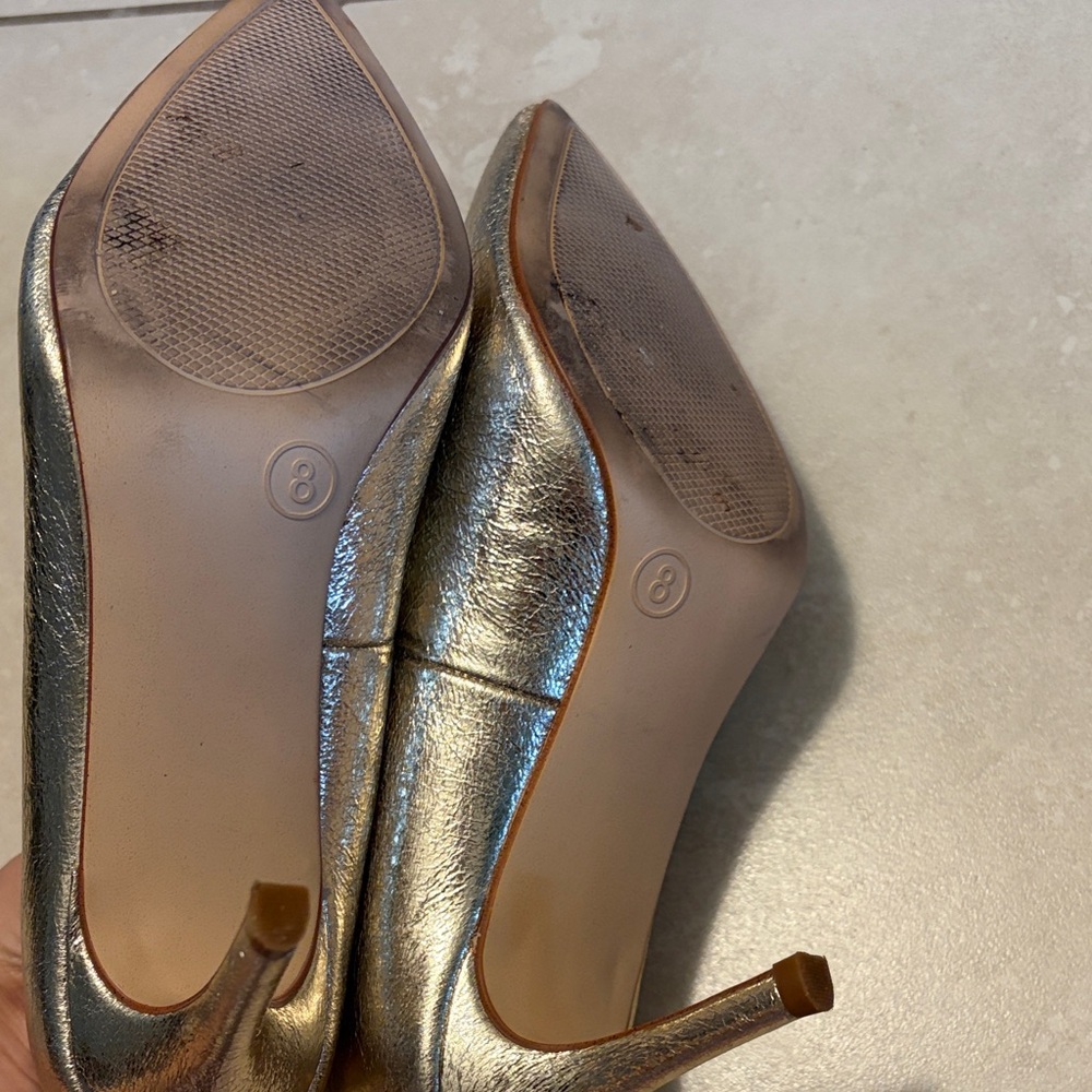 a new day Metallic Gold Pointed-Toe Pumps - Picture 6 of 7